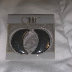 Carolee Silver tone Crescent Moon clip on earrings